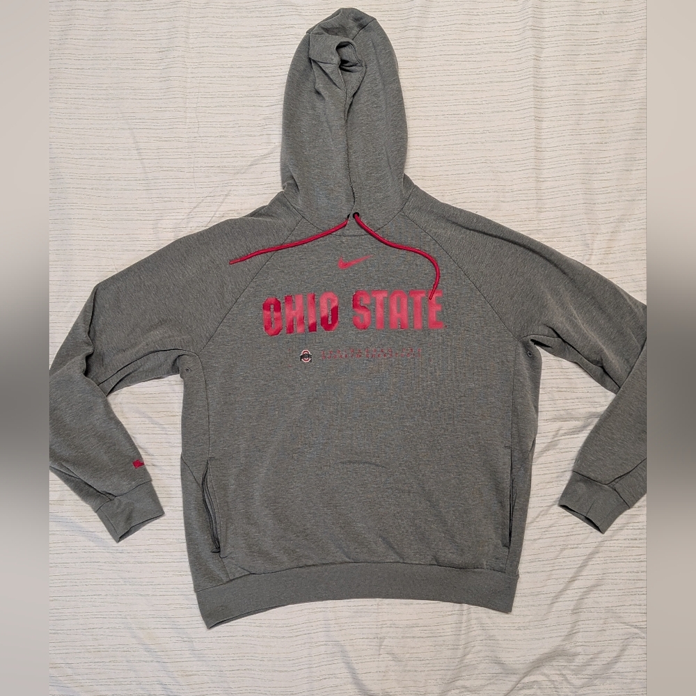 Men's Ohio State Courtside Basketball Practice Hoodie, Grey, Size L